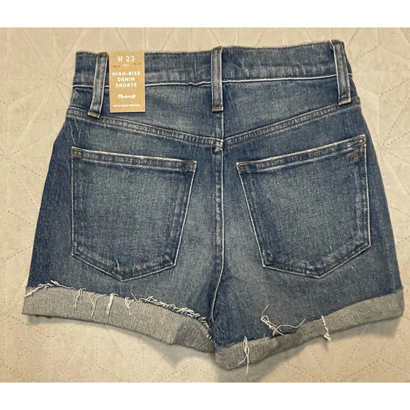 Madewell Women's High-Rise Denim Shorts, Size 23, Distressed Blue, Casual Summer - Picture 6 of 6